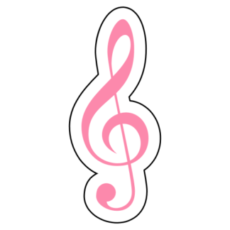 Treble Clef Sticker (Pink)